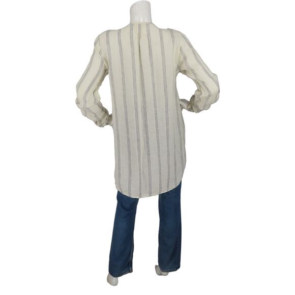 CP Shades Linen Stripes Striped Tunic Shirt Dress Blouse - Picture 2 of 7